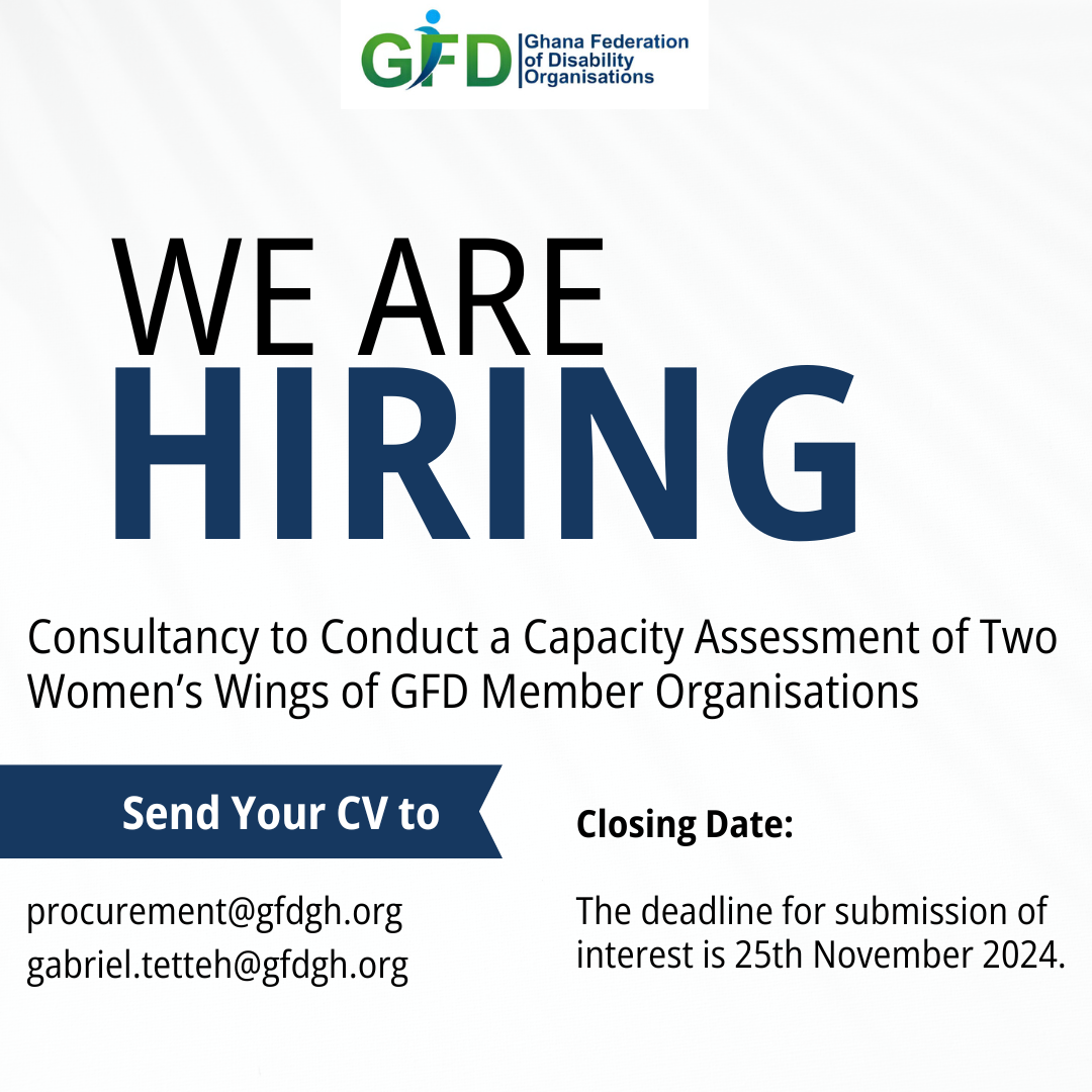 GFD seeks consultant for capacity assessment of two women’s groups.